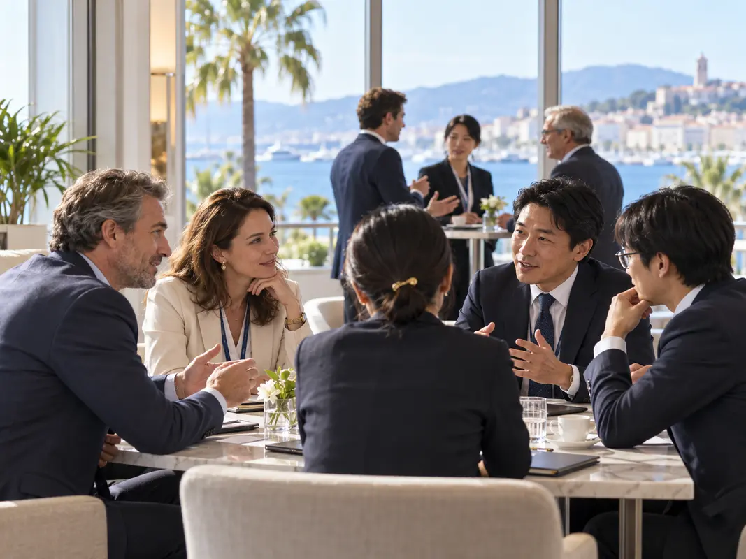 Audiovisual illustration for Rencontres d’affaires France–Japon in Cannes