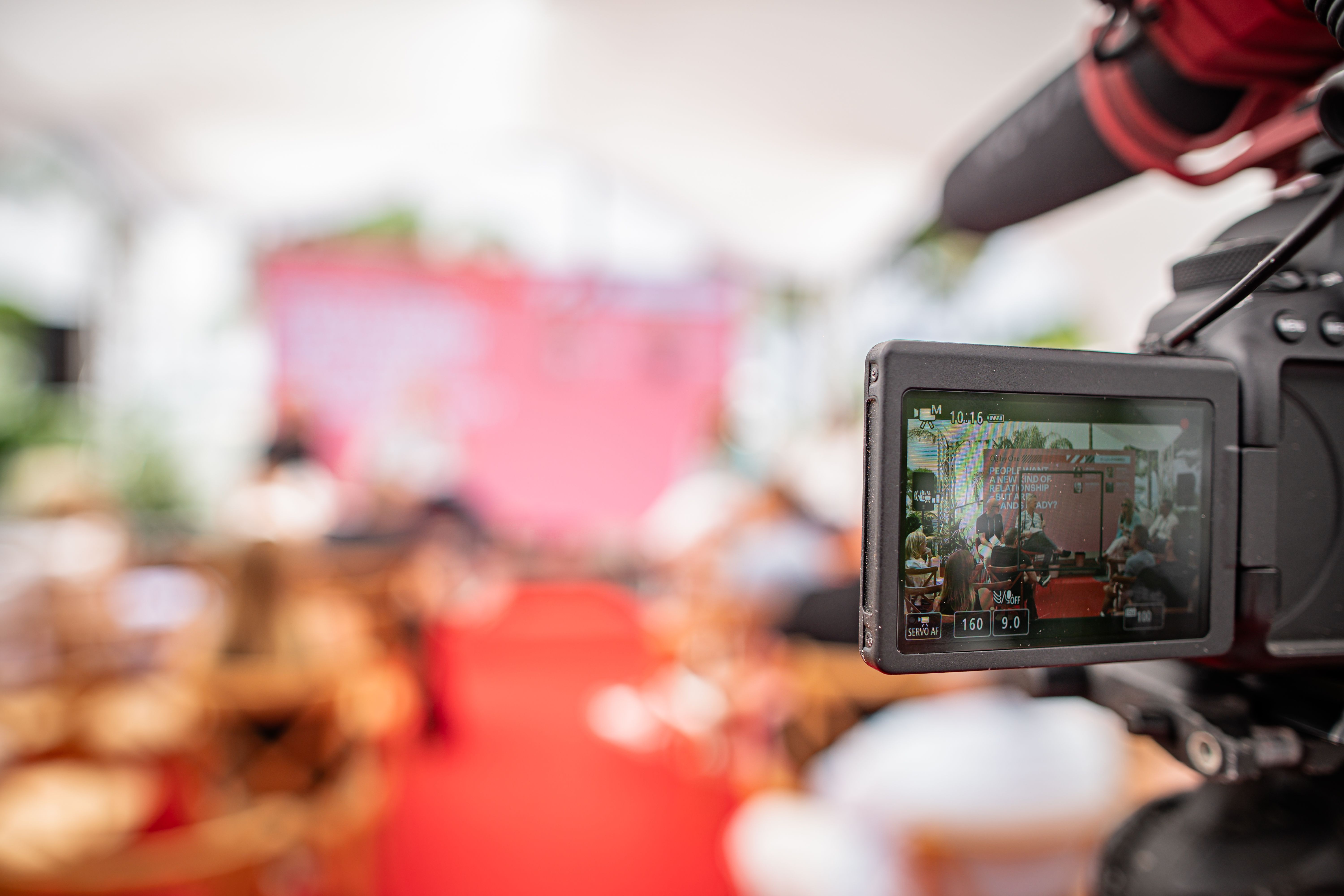Camera in the foreground during event video coverage