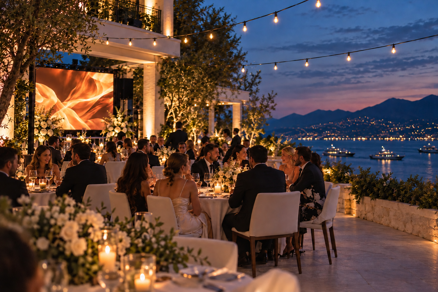 Ambient lighting at an intimate wedding · illustrative image